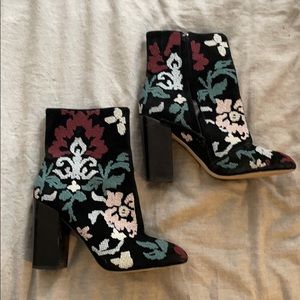 Gorgeous embroidered Rebecca Minkoff booties